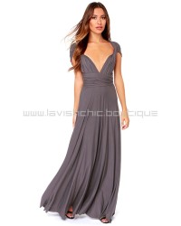 Tricks Of The Trade Dark Grey Maxi Dress (Convertible Dress)